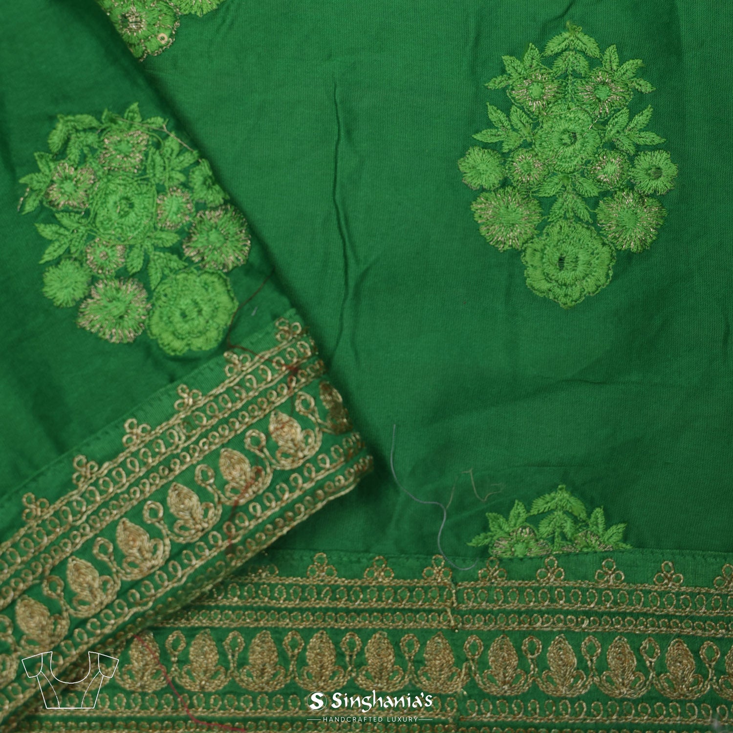 Pastel Green Multi-Shade Printed Georgette Saree With Floral Pattern