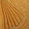 Goldenrod Yellow Printed Tussar Silk Saree With Abstract Pattern