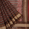 Autumn Cream Printed Maheshwari Saree With Abstract Pattern