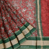 Maroon Printed Maheshwari Saree With Floral Pattern