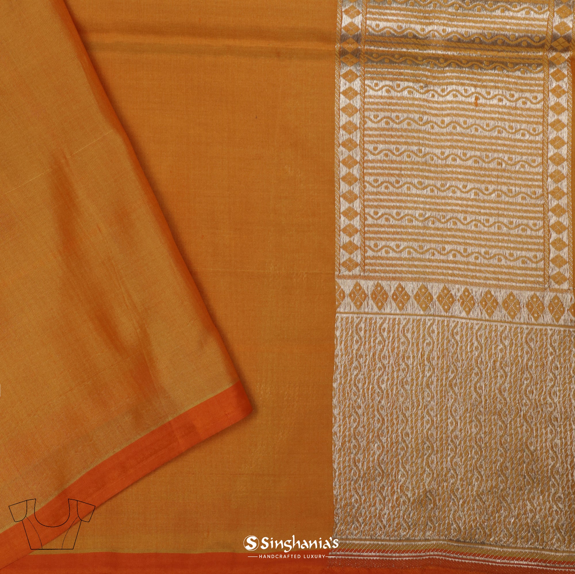 Dahlia Yellow Banarasi Silk Saree With Meenakari, Jaal Weaving