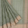 Camouflage Green Kota Silk Saree With Mukaish Work In Floral Pattern