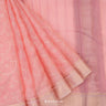 Pastel Pink Kota Silk Saree With Mukaish Work In Grid Pattern