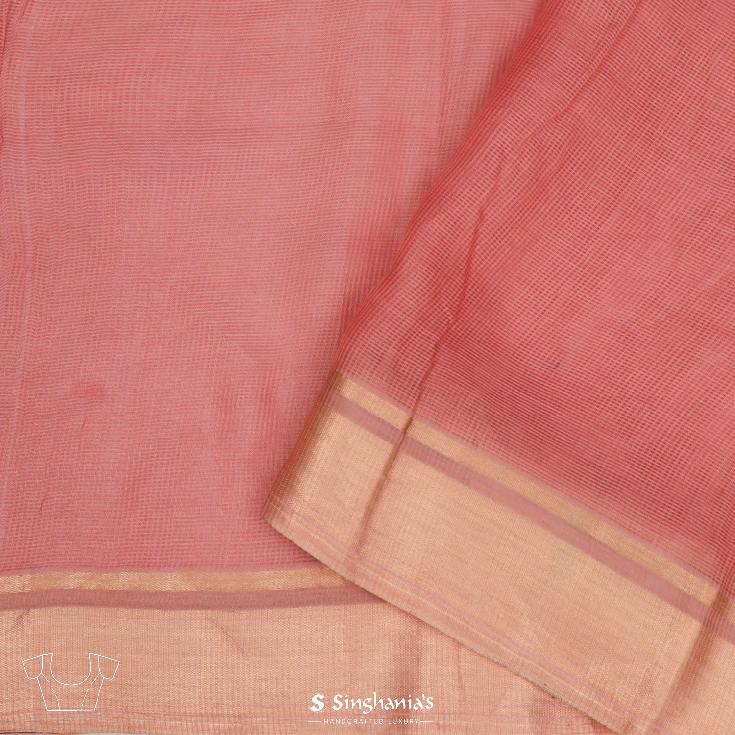 Milano Pink Kota Saree With Foil Print