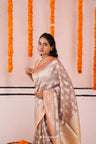 Pastel Purple Tissue Organza Banarasi Saree