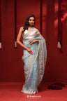 Pale Blue Handcrafted Tissue Saree