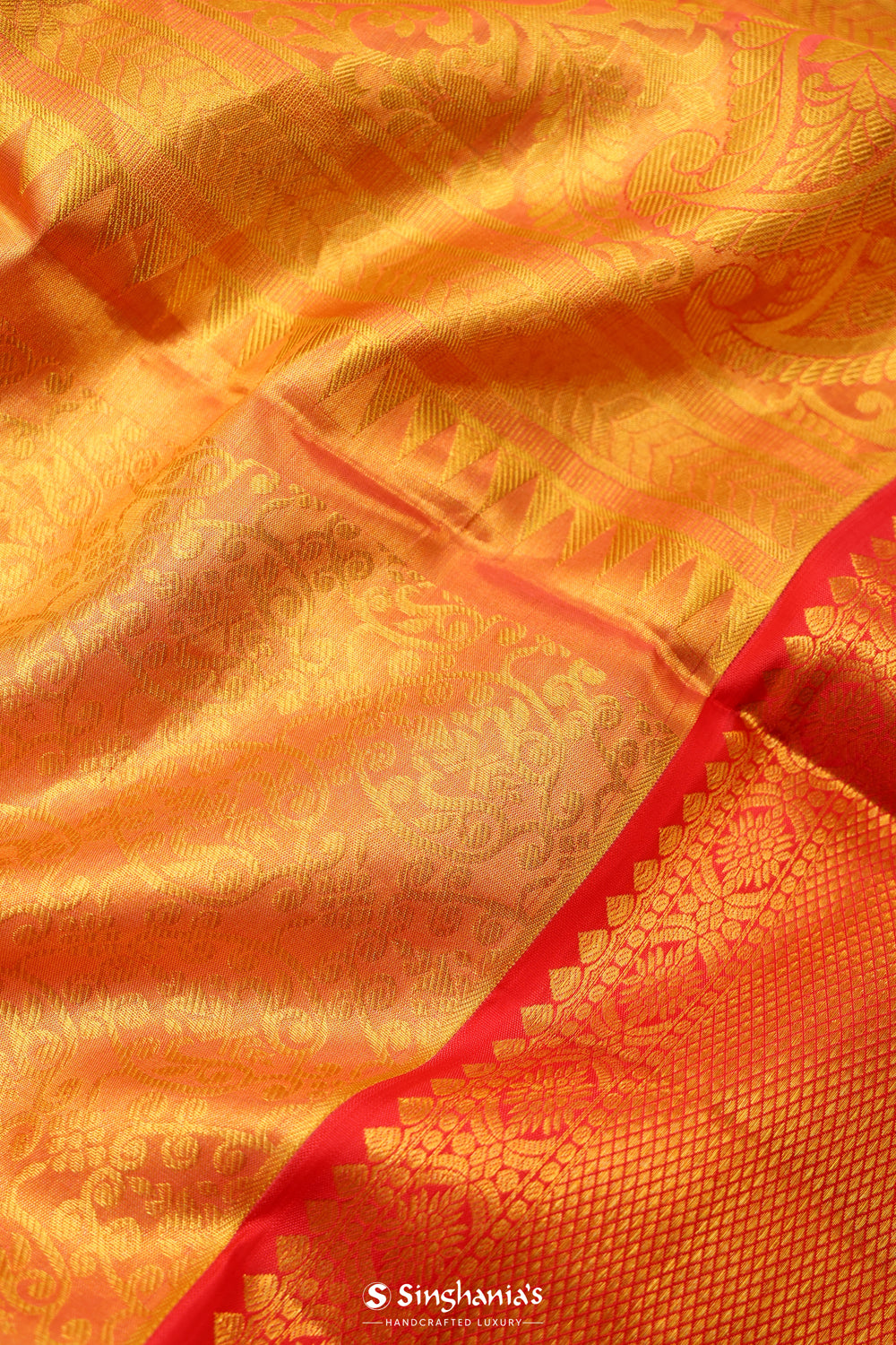 Puce Pink Tissue Kanjivaram Saree With Floral Pattern