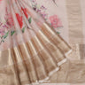 Gold Pink Printed Maheshwari Saree With Floral Pattern