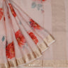 Light Baby Pink Printed Maheshwari Saree With Floral Pattern