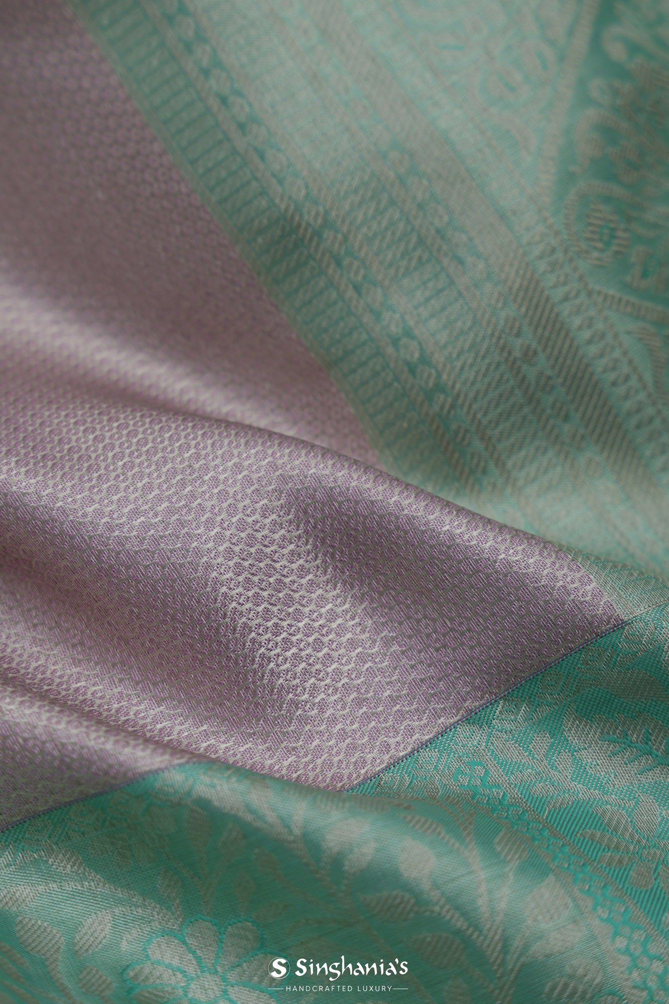 Pastel Violet Kanjivaram Silk Saree With Zari Weaving