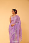 Iris Purple Organza Handcrafted Saree