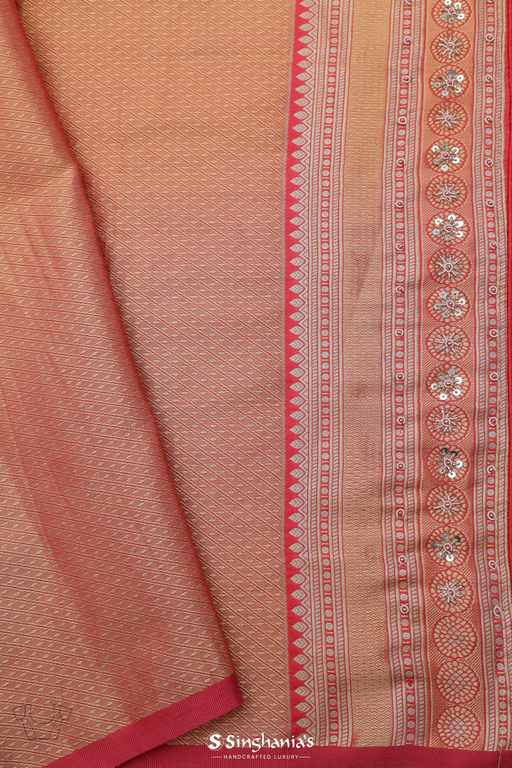 Warm Yellow Kanjivaram Silk Saree With Embroidery Border