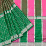Green Multishade Silk Saree With Foil Print