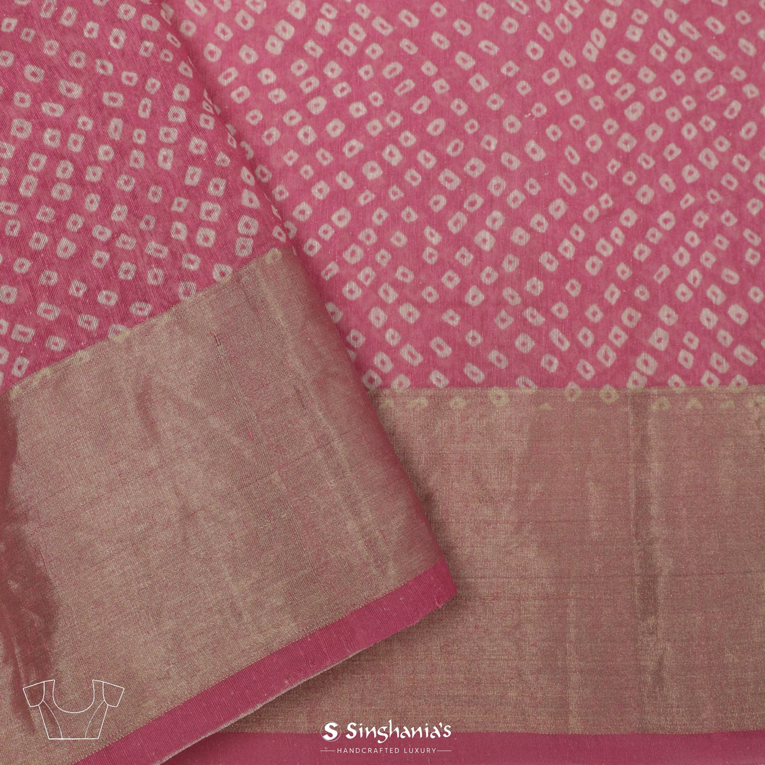 Carnation Pink Matka Silk Saree With Printed Patan Patola
