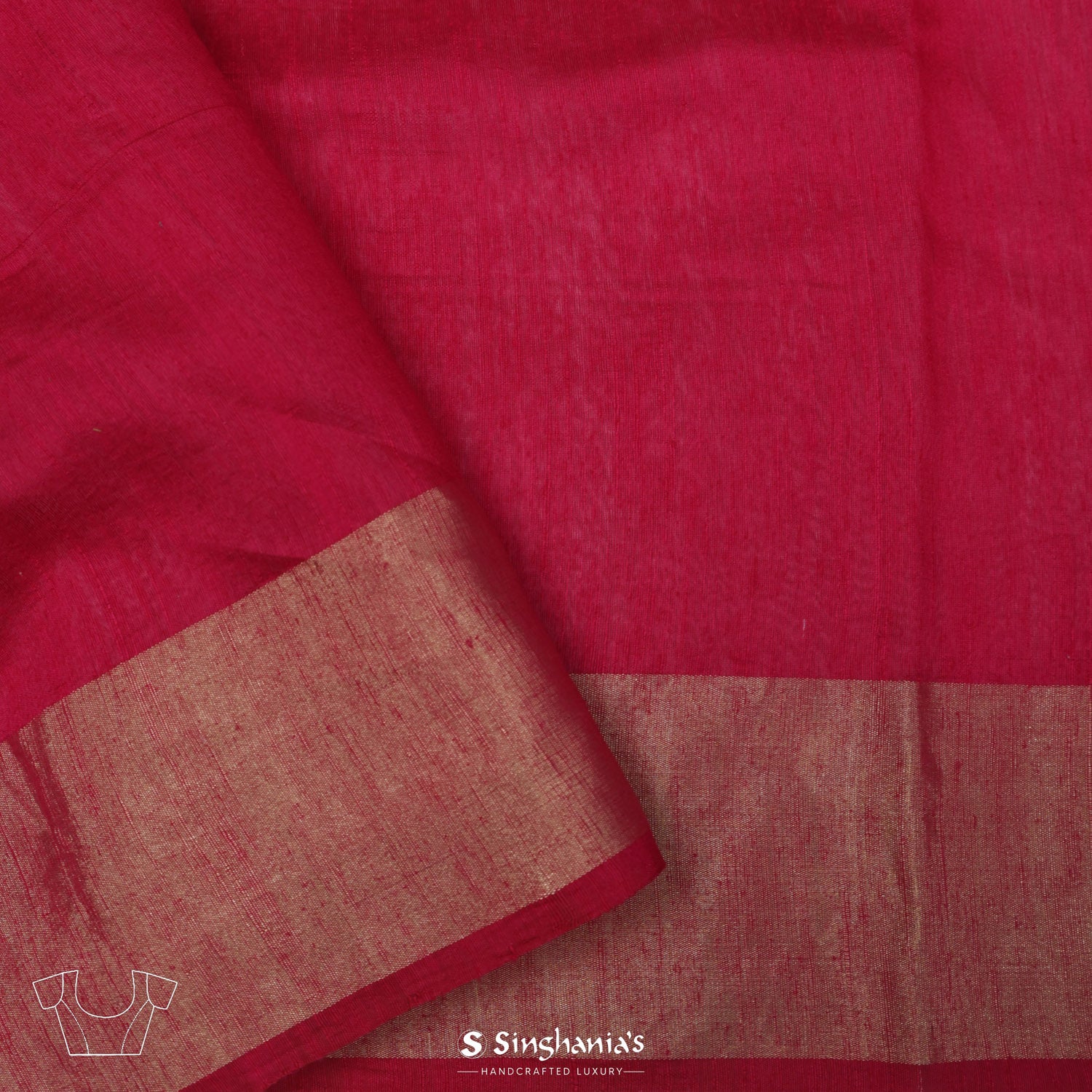 Amaranth Pink Matka Silk Saree With Floral Buttas With Banarasi Weaving