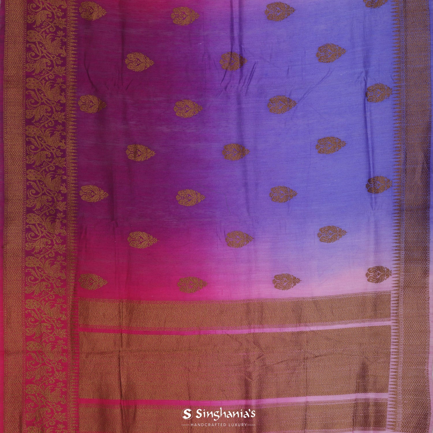 Pinkish Purple Matka Saree With Banarasi Weaving