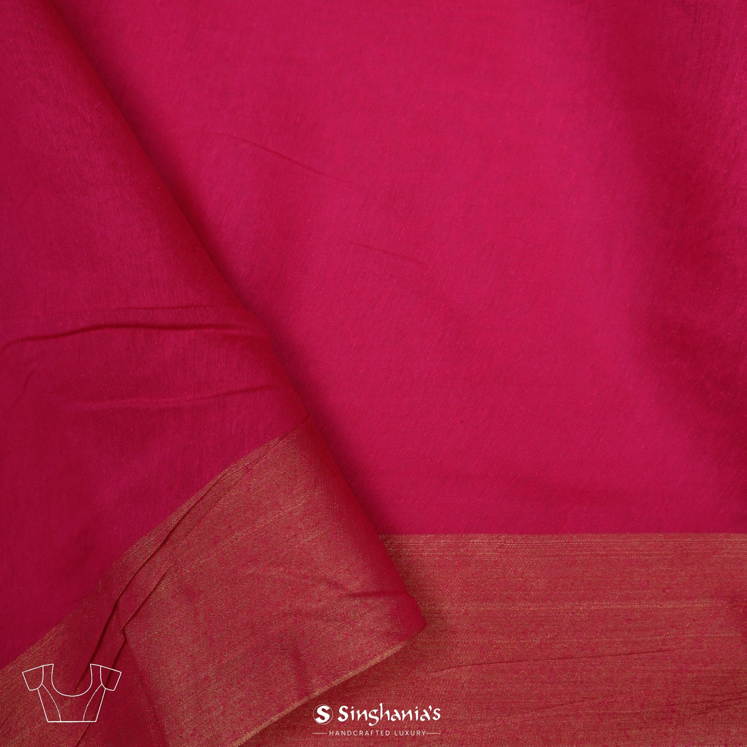 Cherry Pink Linen Saree With Mukaish Work In Floral Butti Pattern