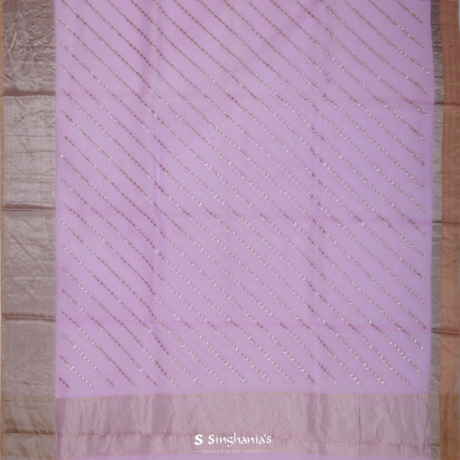 Orchid Purple Organza Saree With Embroidery