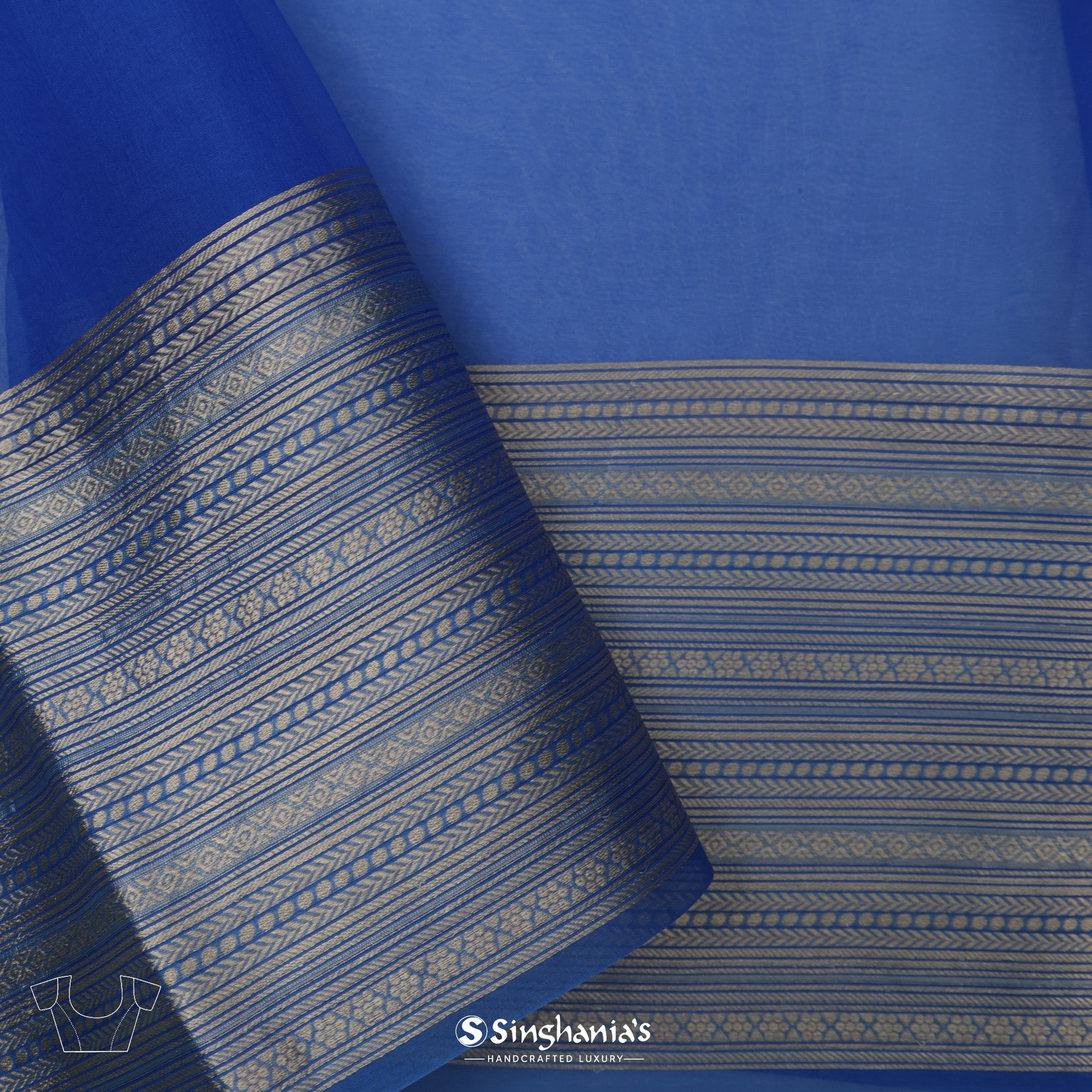 Resolution Blue Organza Saree With Embroidery