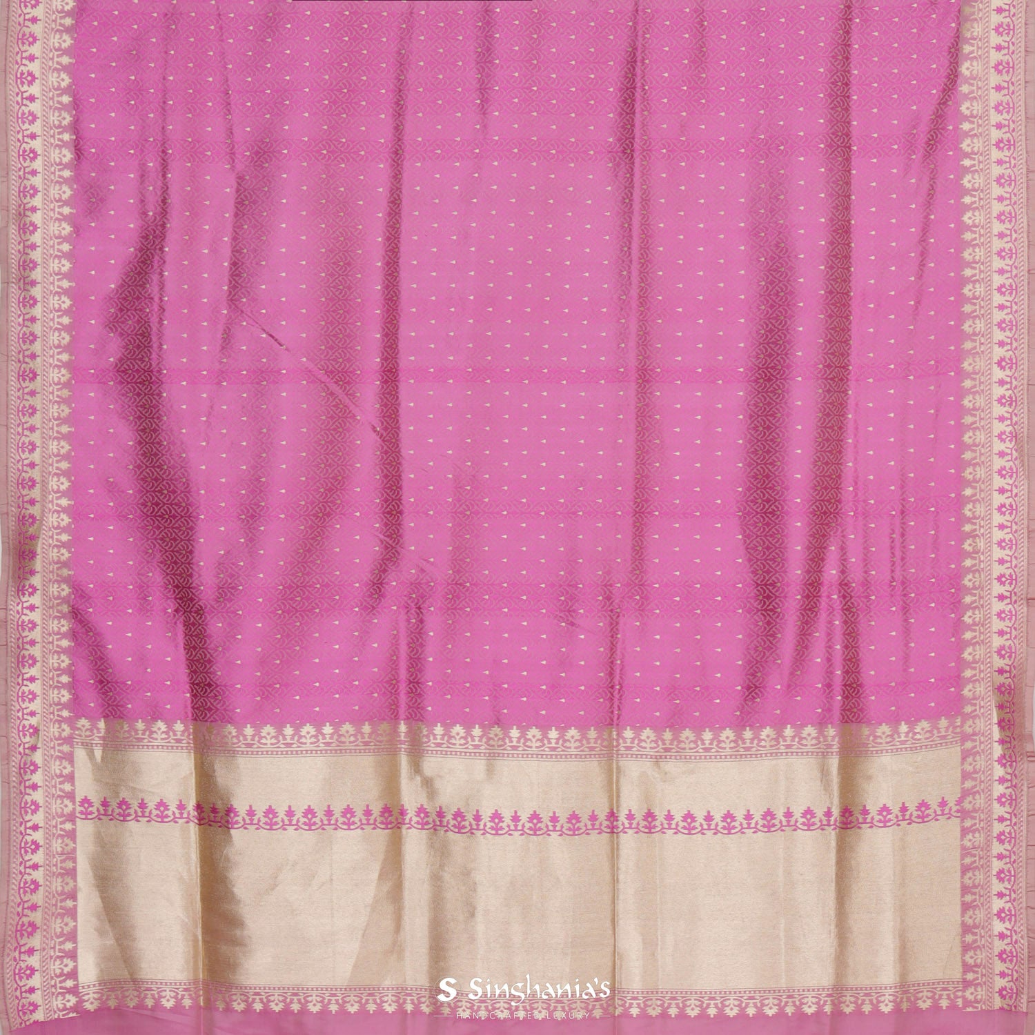 Persian Pink Banarasi Saree With Zari Weaving