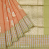 Crayola Orange Tissue Saree With Banarasi Weaving