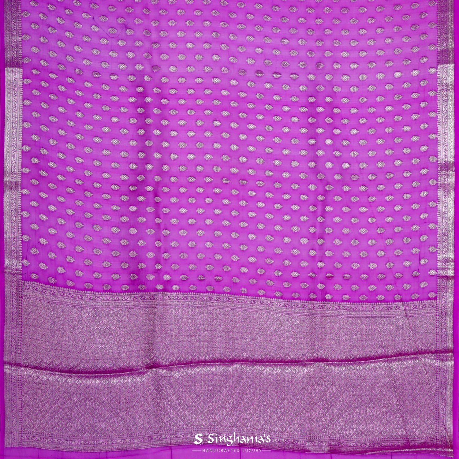 Mauveine Purple Organza Saree With Banarasi Weaving