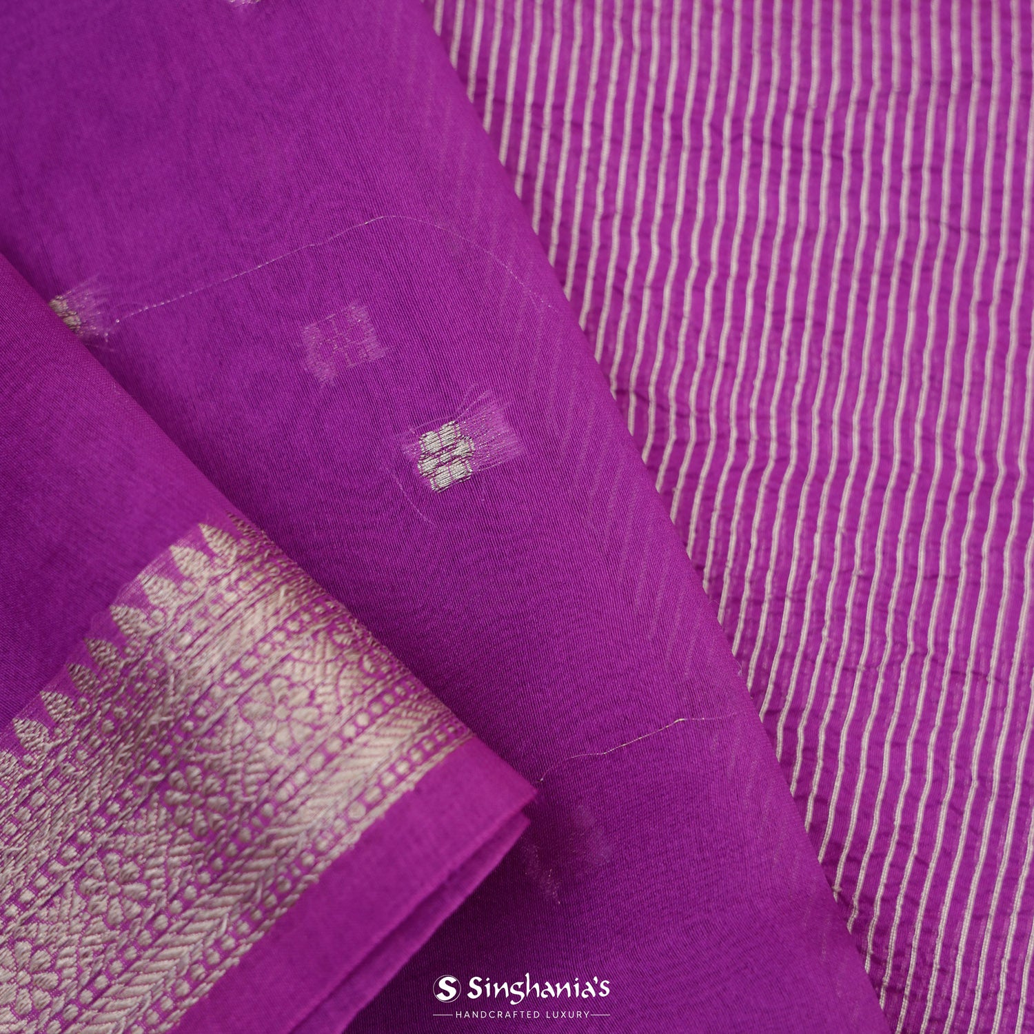 Palatinate Purple Organza Saree With Banarasi Weaving