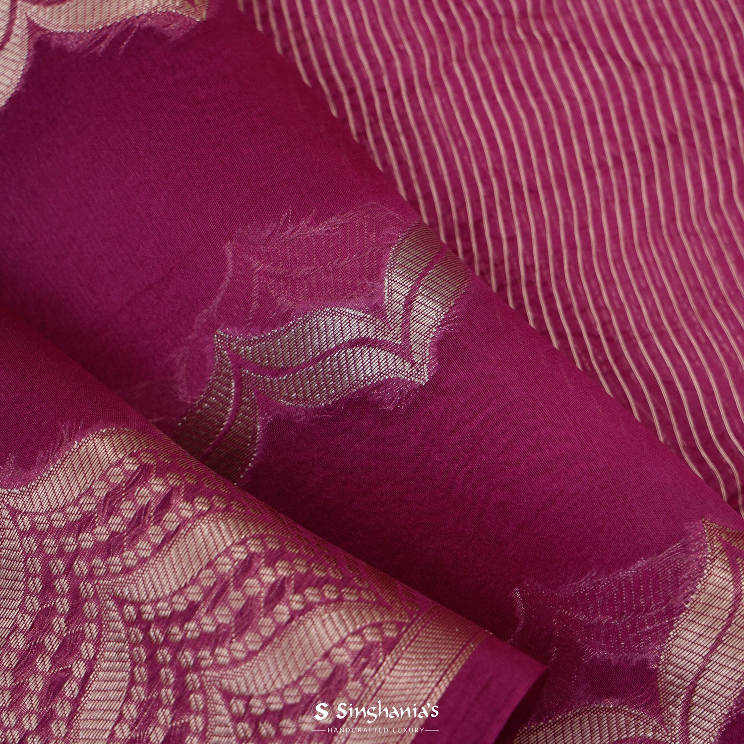 Mulberry Organza Saree With Banarasi Weaving