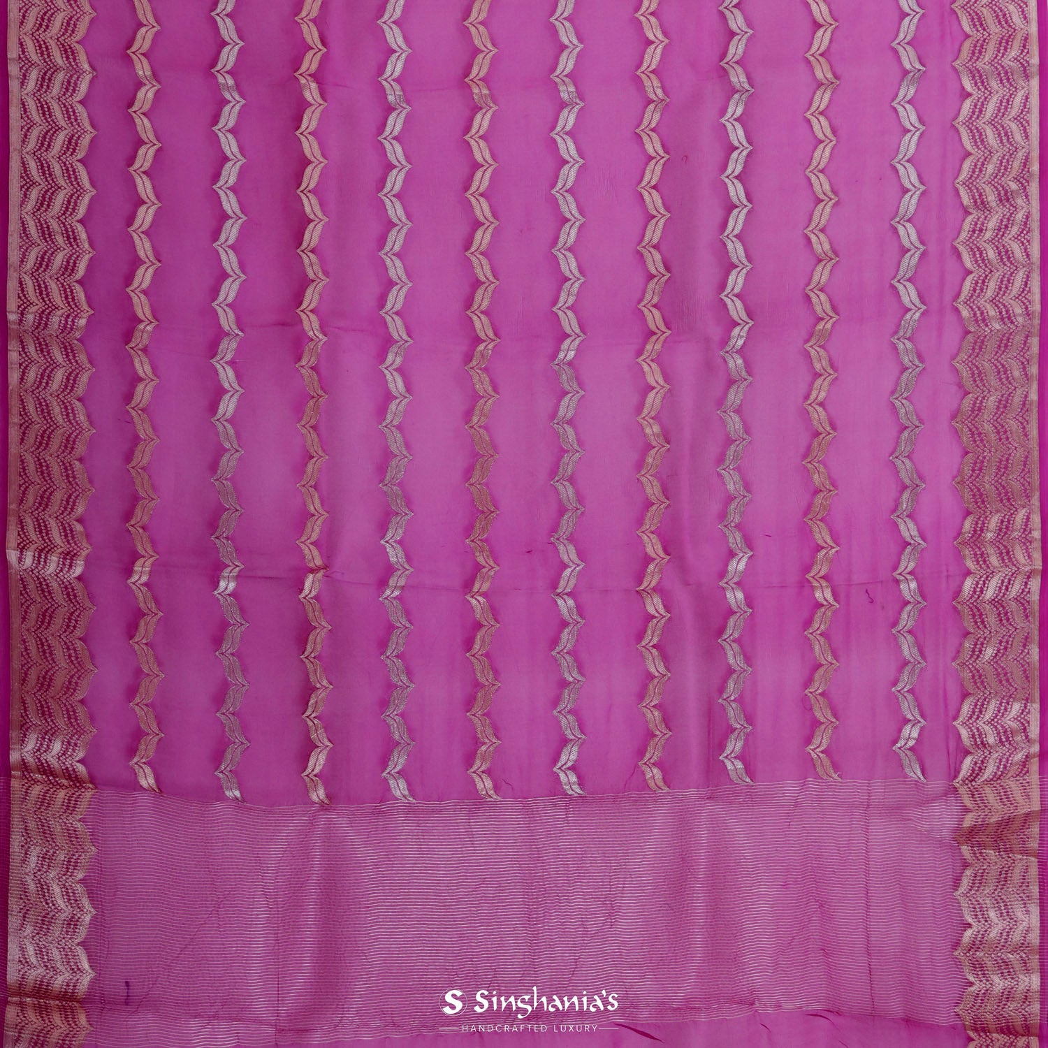 Mulberry Organza Saree With Banarasi Weaving