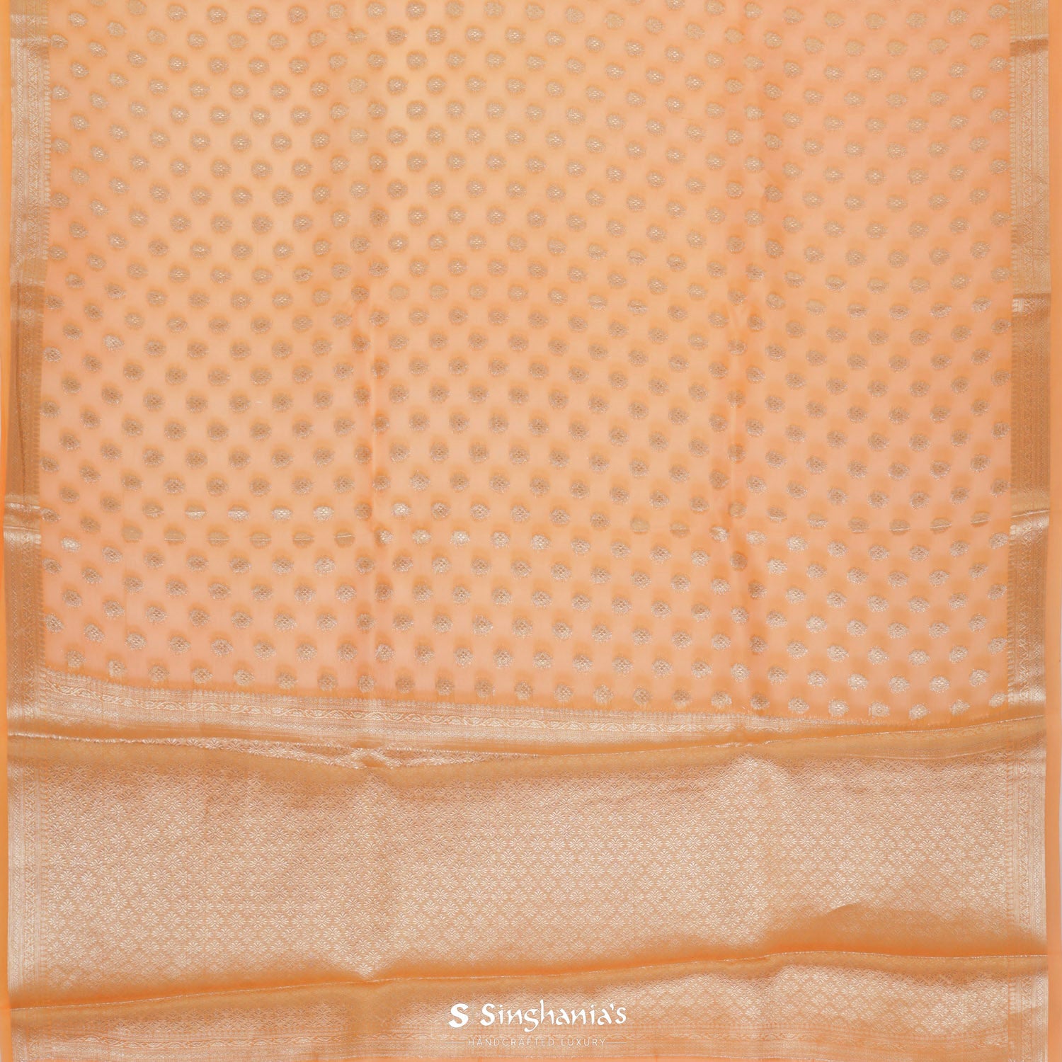 Princeton Orange Organza Saree With Banarasi Weaving