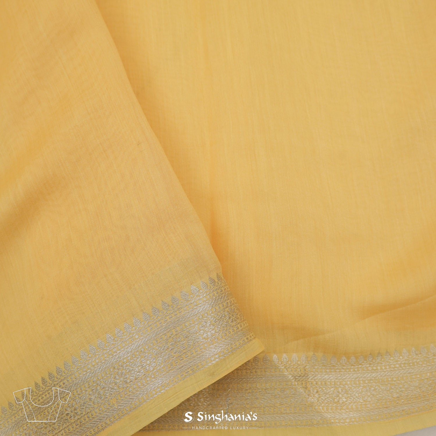 Laguna Yellow Organza Saree With Banarasi Weaving