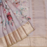 Lace Pink Printed Maheshwari Saree With Floral Pattern