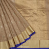 Desert Gray Brown Dupion Silk Saree With Foil Print In Geometrical Pattern