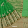 Malachite Green Organza Saree With Thread Embroidery