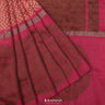 Chinese Orange Printed Matka Silk Saree With Bandhani Pattern