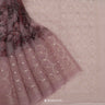 Silvery Pink Printed Organza Saree With Floral Pattern