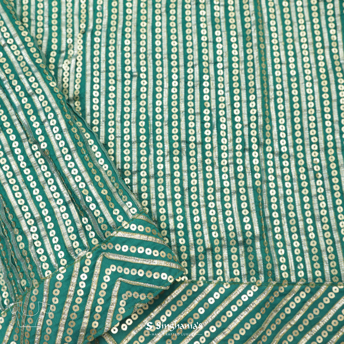 Robin Egg Blue Net Saree With Embroidery Border