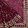 Rouge Pink Organza Saree With Floral Sequin Work