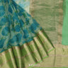 Nyanza Green Organza Saree With Printed Floral Printed Pattern