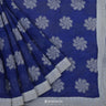 Penn Blue Kota Silk Saree With Floral Embroidery