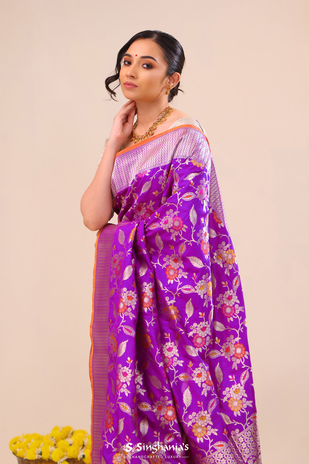 Deep Magenta Heritage Banarasi Silk Saree