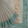Gainsboro Gray Tissue Saree With Floral Mukaish Pattern