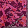 Pansy Purple Matka Saree With Floral Print