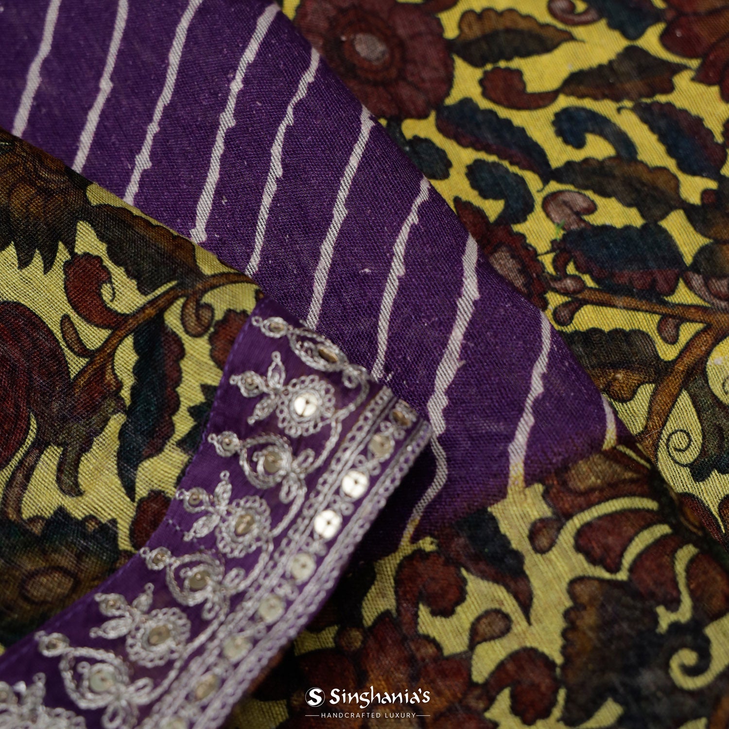 Luxury Purple Matka Saree With Leheriya Design
