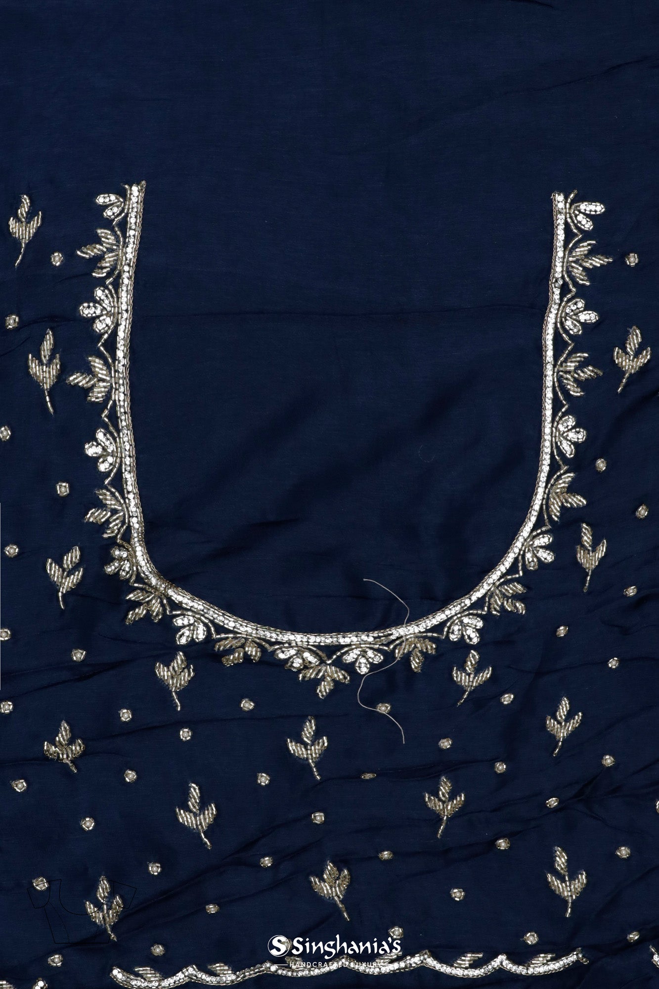 Vanilla Gold Tissue Organza Saree With Hand Embroidery