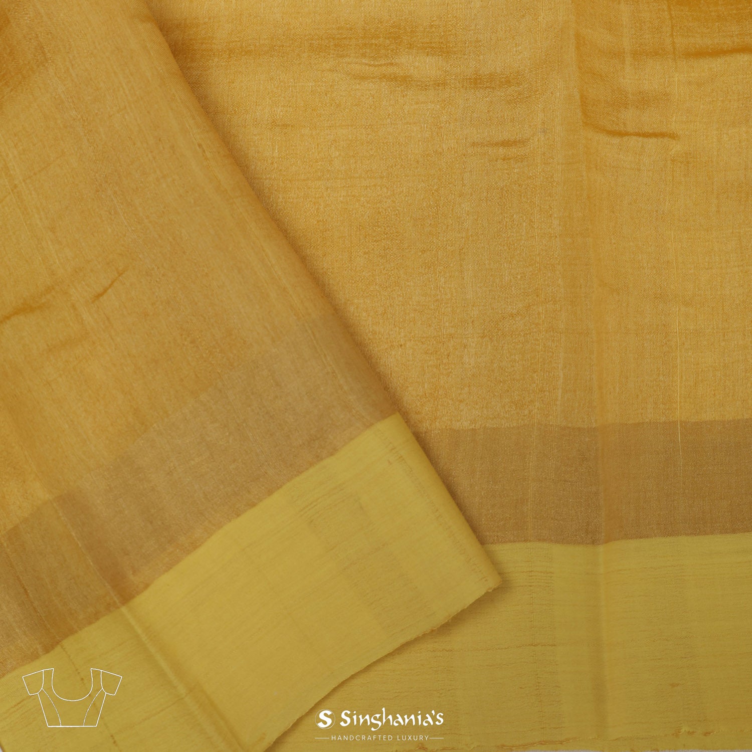 Turmeric Yellow Printed Matka Saree With Bandhani Pattern