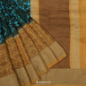 Vivid Sky Blue Printed Matka Saree With Inspired Kalamkari Pattern