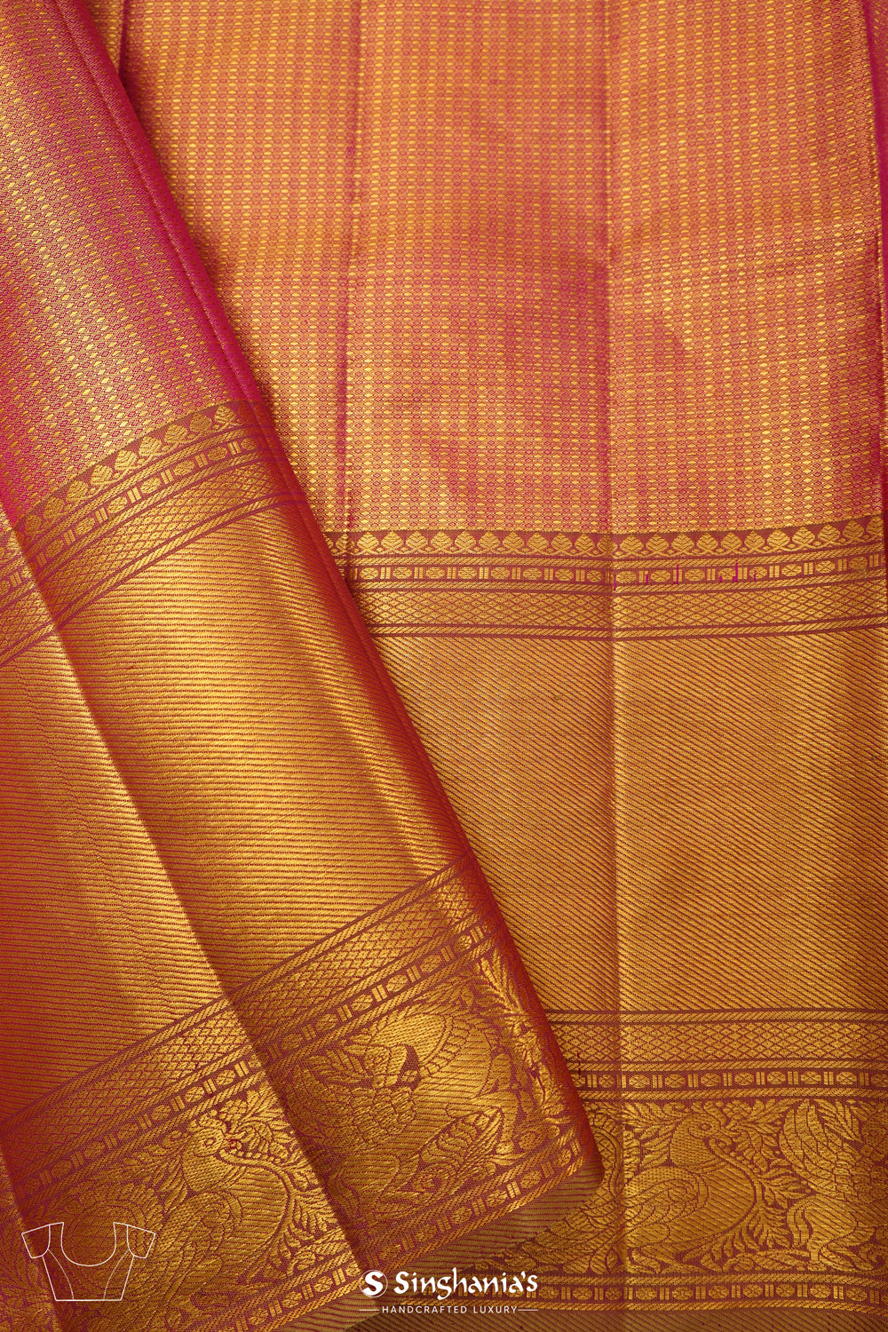 Medium Orchid Tissue Kanjivaram Saree With Floral Jaal