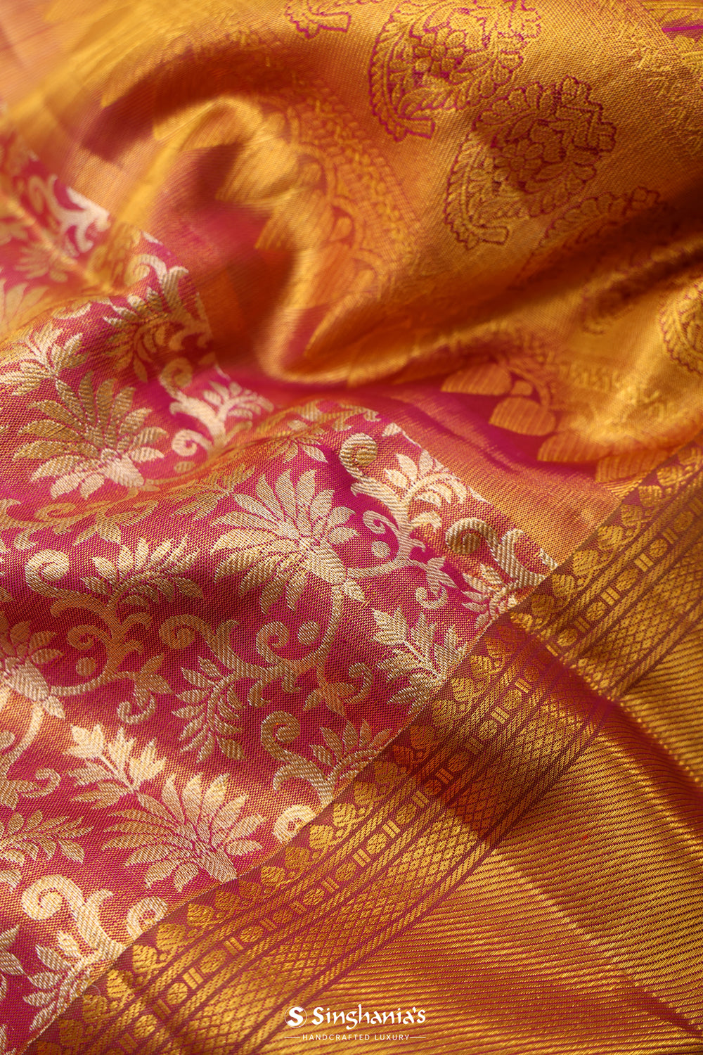 Medium Orchid Tissue Kanjivaram Saree With Floral Jaal