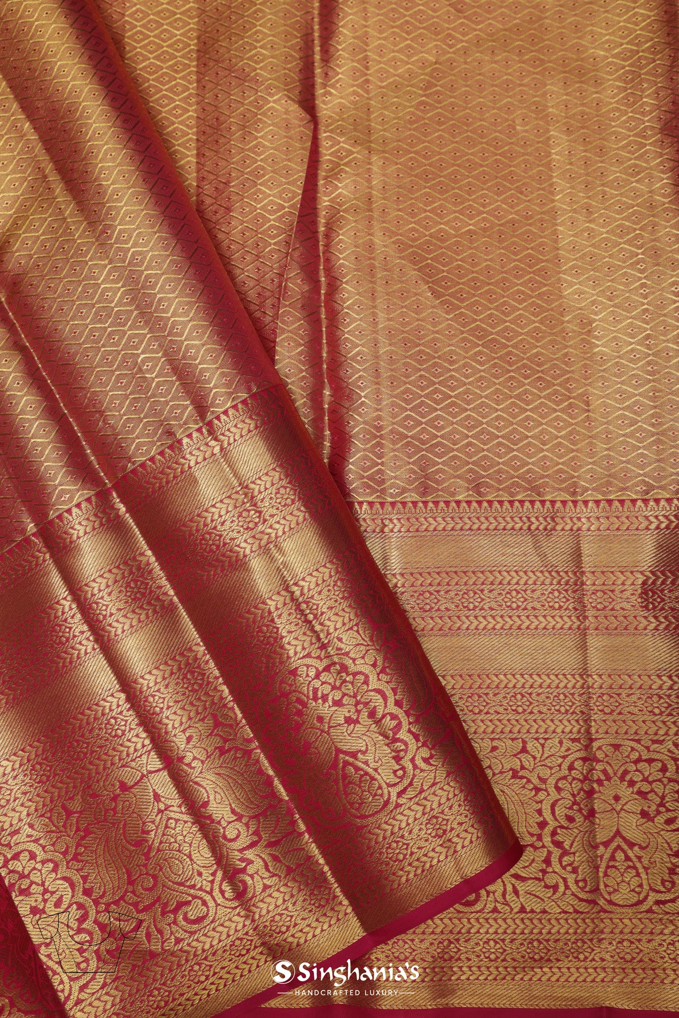 Pastel Green Tissue Kanjivaram Silk Saree With Contrast Big Border